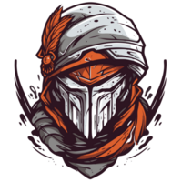 Warrior head with helmet png