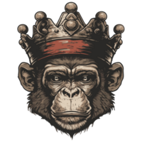 Monkey wearing a crown png