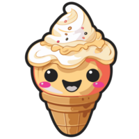 Kawaii ice cream smiling png