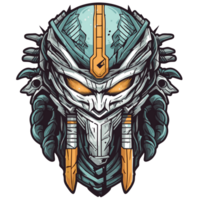 Monster warrior helmet illustration for t-shirt, poster and other uses png