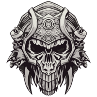 Skull in the helmet of the knight png