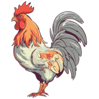 Illustration of a rooster, cartoon style png