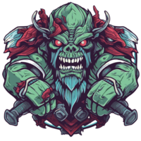Ogre warrior with guns and armor png