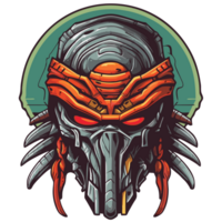 Illustration of the head of an alien in a helmet png