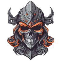 Skull of viking with horns png