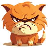 Orange cat is angry png