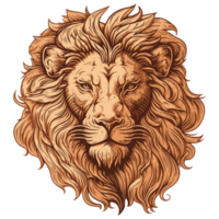Edgy lion artwork for tshirt png