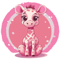 roze schattig giraffe ontwerp png