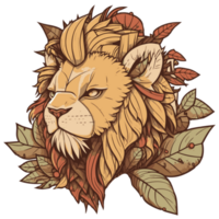 Majestic lion graphic on tshirt png