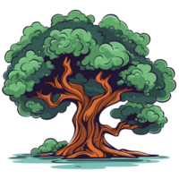 Big tree in cartoon style png