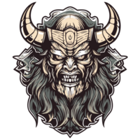 Skull of the viking with horns png