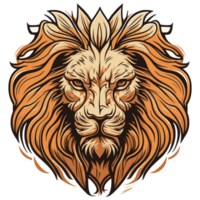 Fresco y vibrante león camiseta png