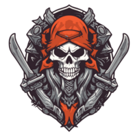 Fierce skull symbol warrior graphic for tshirt png