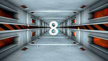 Featuristic hi-tech tunnel countdown, number, timer. video