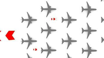 Background animation, airliner theme, flight, path, direction, commercial. video