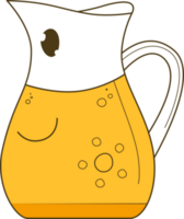 linda cerveza taza aislado en transparente antecedentes. plano clipart ilustración. png