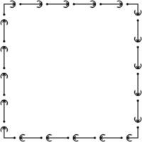 flecha modelo cuadrado marco en transparente antecedentes. png ilustración.