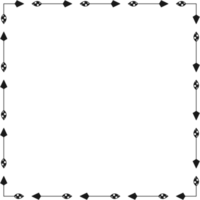 Arrow pattern square frame on transparent background. PNG illustration.