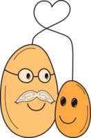 Happy Father Day Concept. Cute eggs with dad and child face. Illustration isolated on transparent background. png