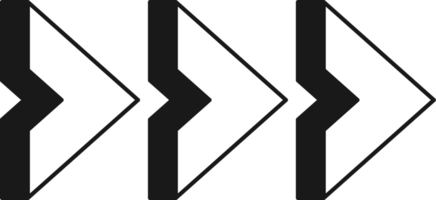 pil symbol. sväng höger. transparent platt design element. png