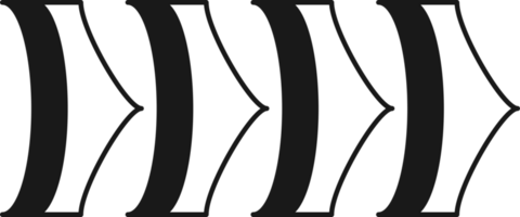 pil symbol. sväng höger. transparent platt design element. png