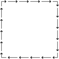 flecha modelo cuadrado marco en transparente antecedentes. png ilustración.