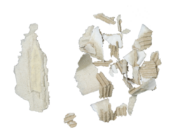 Stücke von zerrissen braun gewellt Karton auf transparent Hintergrund png Datei