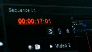 Timecode, digital, software, hour, minute, second, duration, close up. video