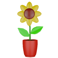 yellow color flower illustration in 3d style png