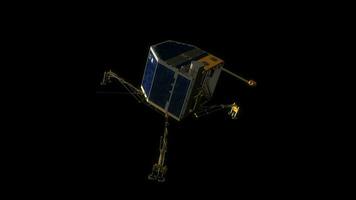 Comet lander, spacecraft, research laboratory video