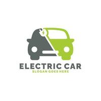 vector de diseño de logotipo de coche eléctrico