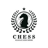 Knight chess logo design vector illustration