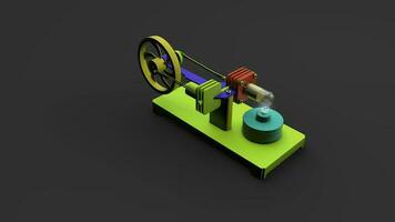 Stirling engine, hot an cold air engine operation. video