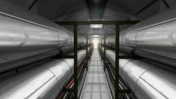 souterrain câble et tuyau tunnel. video