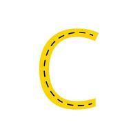 C Letter tracing.English alphabet tracing worksheet vector