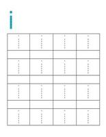 Letter tracing worksheet,i vector