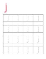 Letter tracing worksheet,j vector