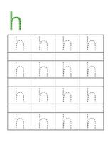 Letter tracing worksheet,h vector