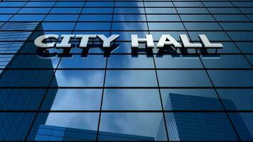 City hall building blue sky timelapse. video