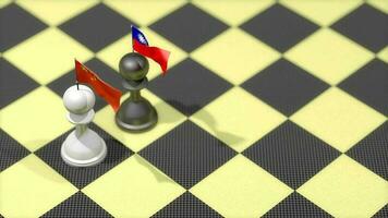 xadrez penhor com país bandeira, China, Taiwan. video