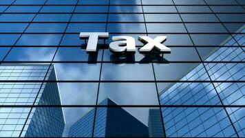 Tax building blue sky time-lapse. video