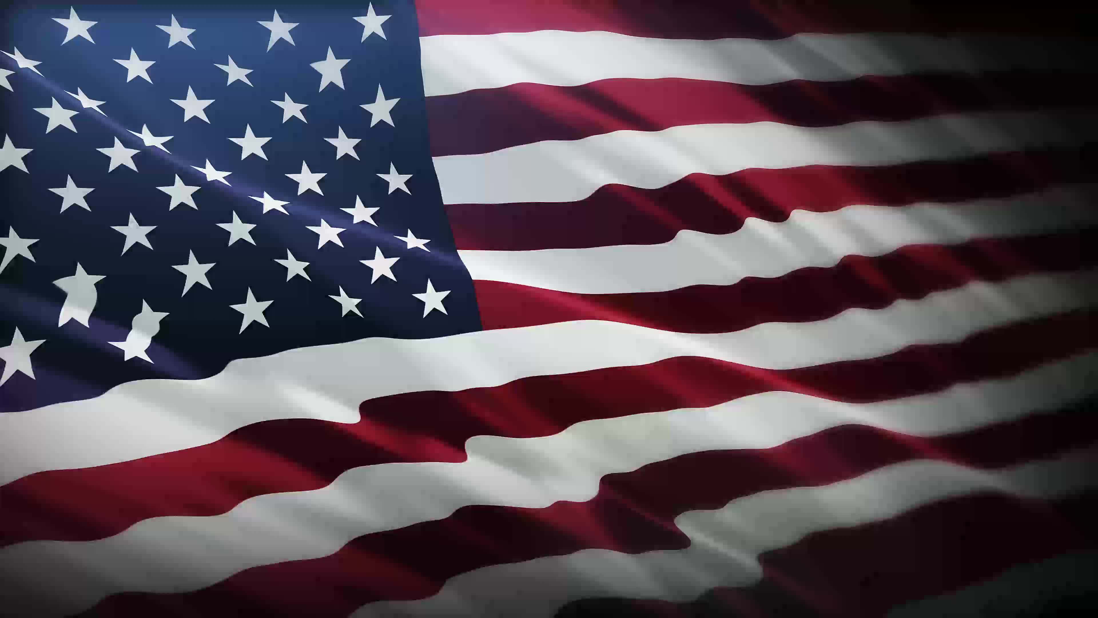 American Flag waving animation. Concept of Memorial Day, 4th of July