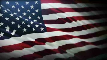 americano bandeira acenando animação. conceito do memorial dia, 4º do julho, independência dia, veteranos dia, comemoro EUA, americano eleição, América, trabalho video