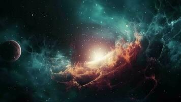 galaxia y nebulosa. resumen espacio antecedentes. interminable universo con estrellas y galaxias en exterior espacio. cosmos Arte. movimiento diseño. video