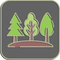 Icon forest. Camping and adventure elements. Icons in embossed style. Good for prints, posters, logo, advertisement, infographics, etc. vector