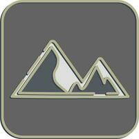 Icon mountains. Camping and adventure elements. Icons in embossed style. Good for prints, posters, logo, advertisement, infographics, etc. vector