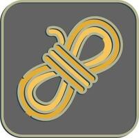 Icon rope. Camping and adventure elements. Icons in embossed style. Good for prints, posters, logo, advertisement, infographics, etc. vector