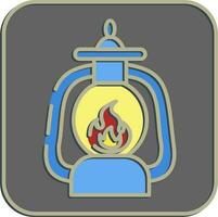 Icon lantern. Camping and adventure elements. Icons in embossed style. Good for prints, posters, logo, advertisement, infographics, etc. vector