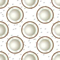Vector slice of coconut fruits seamless pattern