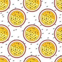 Vector slice of passion fruits seamless pattern